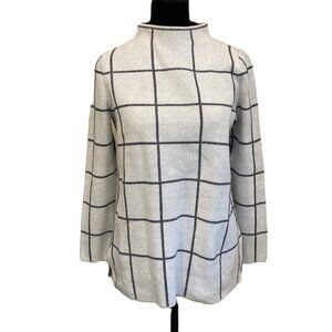 Loft Window Pane Sweater  Size Small  100% Cotton  Preppy Minimalist Avant Garde